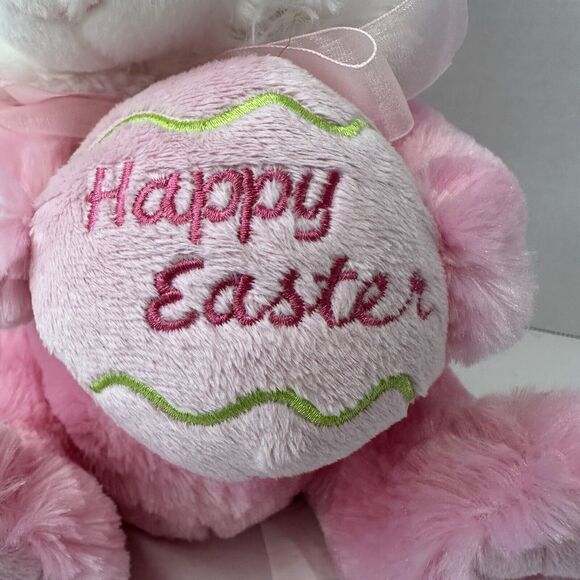 Chrisha Creations, 9" Pink Bunny Rabbit Plush "Happy Easter" 2009 CLEAN - Picture 3 of 12